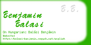 benjamin balasi business card