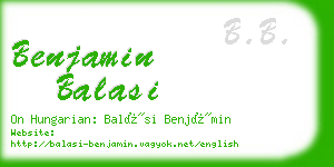 benjamin balasi business card